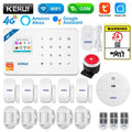 KERUI W184 4G WIFI GSM Alarm Security Alarm System Kit Wireless Home Tuya Smart APP Control Motion Sensor Burglar Support Alexa