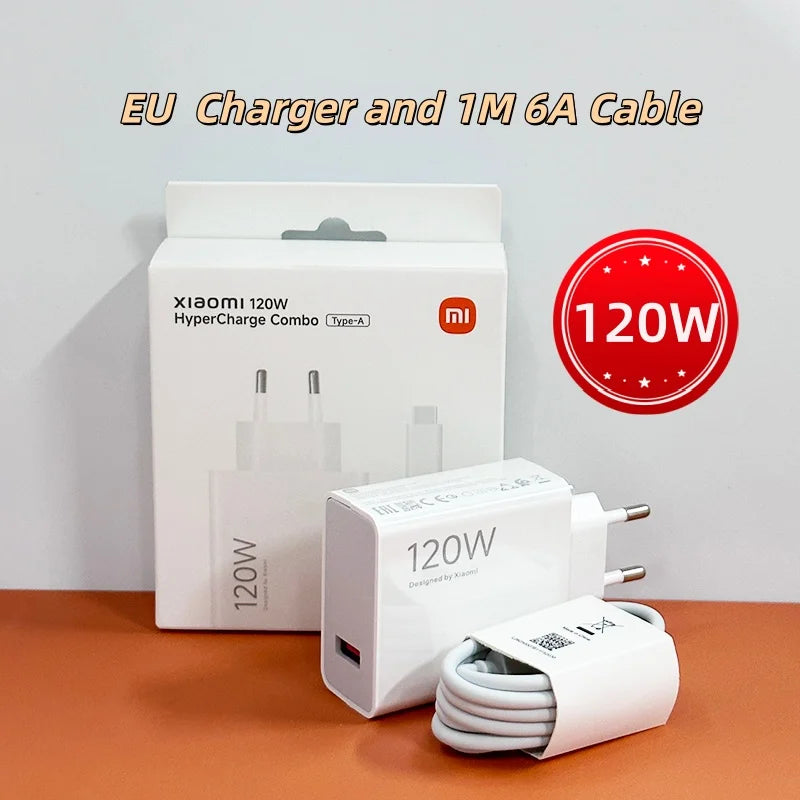 Original Xiaomi Charger 120W 100W Fast Charge Phone Charger USB C Cable for Xiaomi 17 15 14 13 12 14T 13T 12S Pro Lite Redmi
