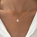 925 Sterling Silver Fashion Shiny Round Beads Halo Zircon Necklace For Women Engagement Wedding Fine - Visuel 5 | SAMAG
