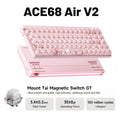 MCHOSE Ace68 Air V2 Gaming Keyboard Magnetic Switch Aluminum Plate 256K Scan Rate 8k Polling Rate RT Keys 0.001mm Accuracy ARGB