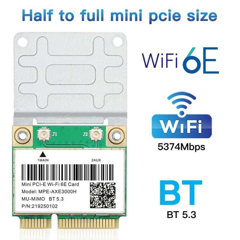 WiFi 6E 5374Mbps Mini PCI - E Card AX210 BT 5.3 Tri Band 2.4G/5G/6Ghz 802.11AX Wireless Network For - Visuel 6 | SAMAG
