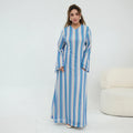 2 Layer Dubai Abaya Muslim Woman Dress Chevron Loose | SAMAG
