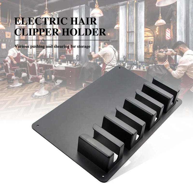 New Type Professional Wall Mount Barber Electric Clipper Holder Salon Beauty Organizer Hairdressing Styling Tools Storage Rack