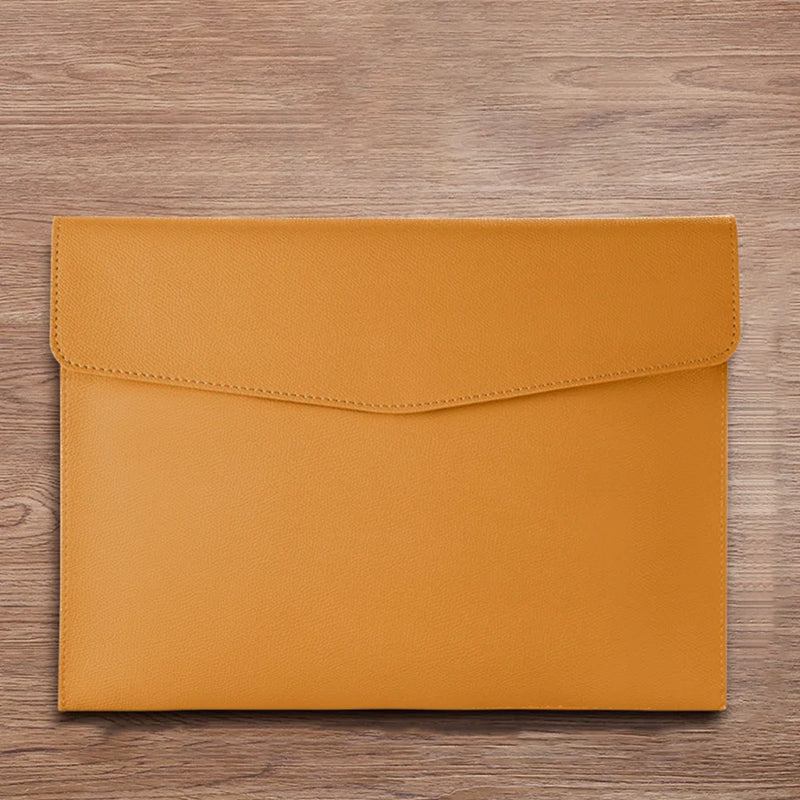 A4 Leather File Folder Data Package Document Bag Fashion Briefcase Data Contract Bill File Bag School Office Supplies