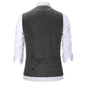 Men's V-Neck Suit Vests Fashion Formal Slim Fit Business Herringbone Dress Waistcoat for Tuxedo Wedding Party