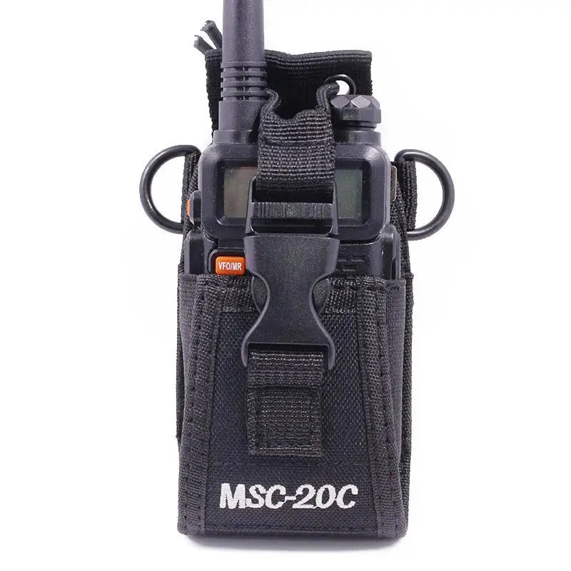1set Nylon Walkie Talkie Holder Pouch Bag MSC-20C Two Way Radio Case with Adajustable Shoulder Strap forBaofeng UV-5R