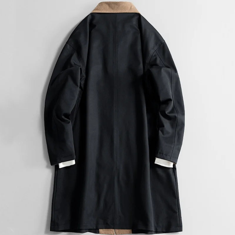Plus Size 8XL Men Spring Trench Turn Down Collar Long Windbreaker Jacket Male Oversize Big Large Windproof Coat Autumn Outwear