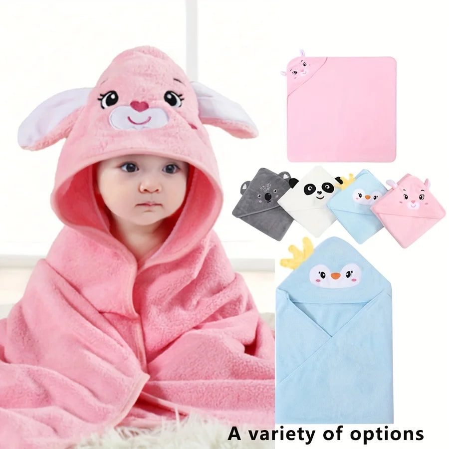 Children's Coral Fleece Bath Towel, Multi-Purpose Large Bath Towel, Newborn Baby Wrap, Beach Towel, Baby Hooded Bath Towel, Bath Towel for Older Children, Swimming, Soft Quick-Drying Towel, Suitable for Both Boys and Girls