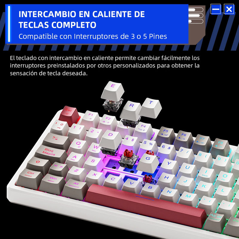 THUNDEROBOT K98 Wired Mechanical Keyboard RGB 98% Compact TKL Layout Hot-Swappable Gaming Keyboard For Laptop PC Gamer F108