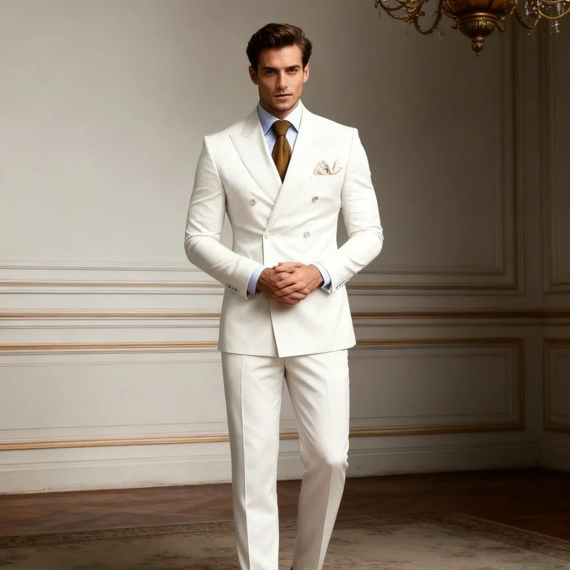 Fashionable Single-Breasted Men's Suit Set For Wedding Formal Business 2PCS Men's Suit Set Including Jacket Vest Pants Customize