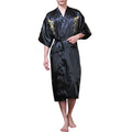 Sexy Men Satin Silky Chinese Dragon Kimono Bathrobe Pajamas Sleepwear Gown Bath Robes Man Fashion Nightgown