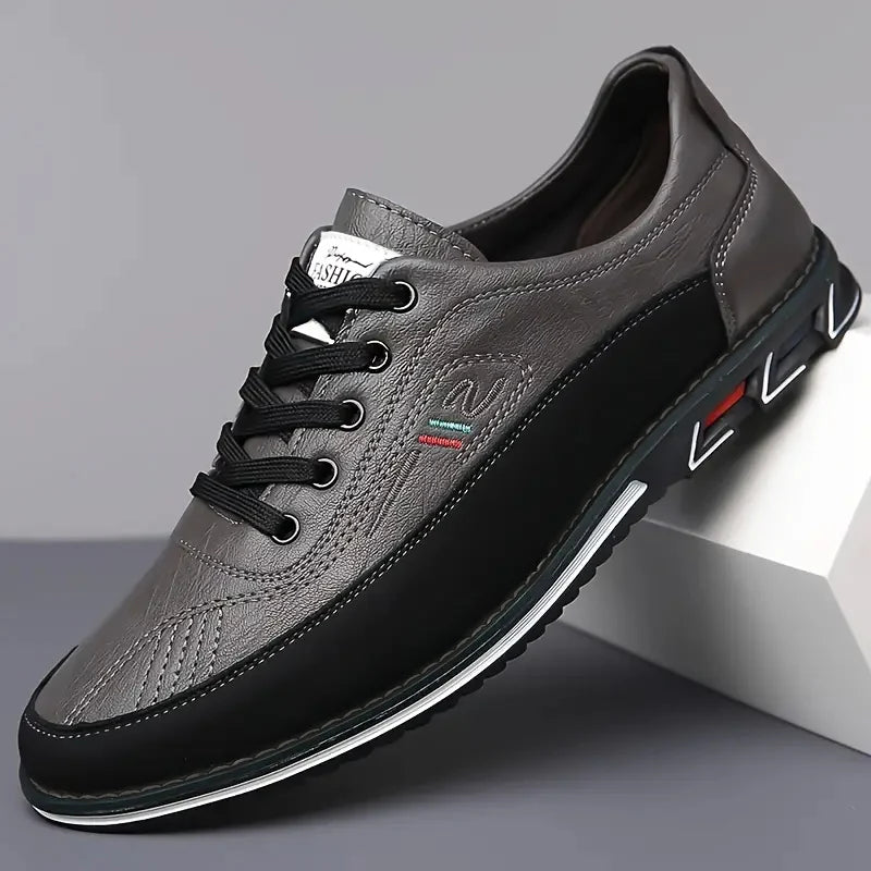 Men's Business Casual Shoes, Solid Color, Pvc Sole, Comfortable for All Seasons