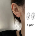 VENTFILLE 925 Sterling Silve Star Hoop Earring for Women Zircon Geometry Wide Office Versatile Jewelry Birthday Gift Dropship