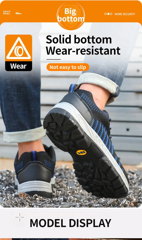 Work shoes for men, anti-shatter, anti-stab, anti-static, solid sole, all-season model