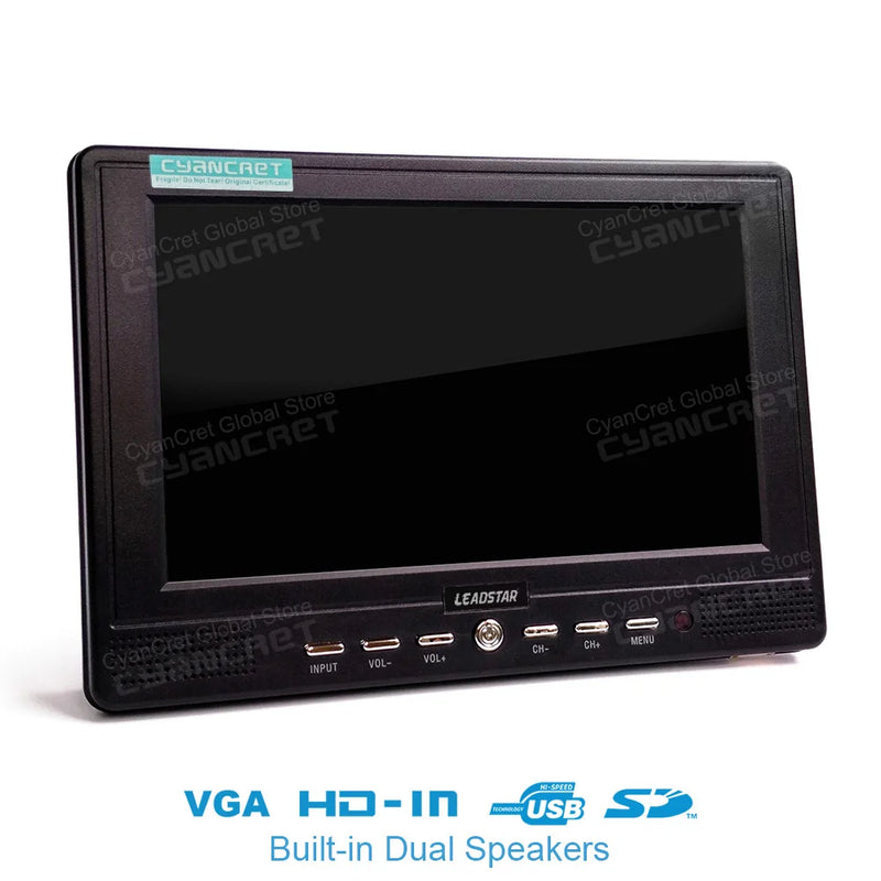 LEADSTAR D768 7 inch Portable TV DVB-T2 ATSC ISDB-T tdt DTT Digital and Analog mini small Car TV Television Support TF H.265 AC3
