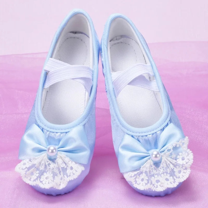 Ballet Shoes for Dancing Child Girl Adult Dance Shoes for Girls Ballet Accessories Modern Dance Girl Ballet Shoes Bow Colorful
