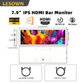 LESOWN Driver-free 400x1280 Display White 7.9 inch miniHDTV Computer Temp Monitor Sub-screen PC  Touch Panel