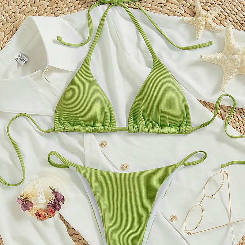 XS-XL Pad Bikini Set Beach Triangle Swimwear Women Maio | SAMAG
