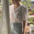 Shirts Women All - match V - Neck blouse and tops Korean - View 7 | SAMAG