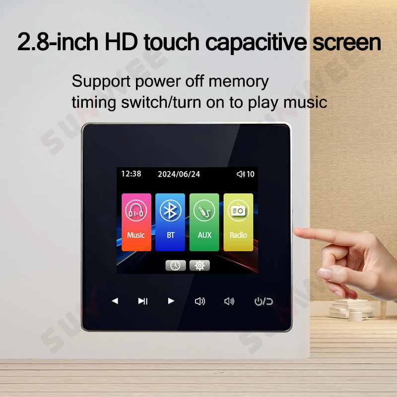 Mini wall amplifier Background music player Bluetooth sound control panel home audio amplificador with ceiling speaker