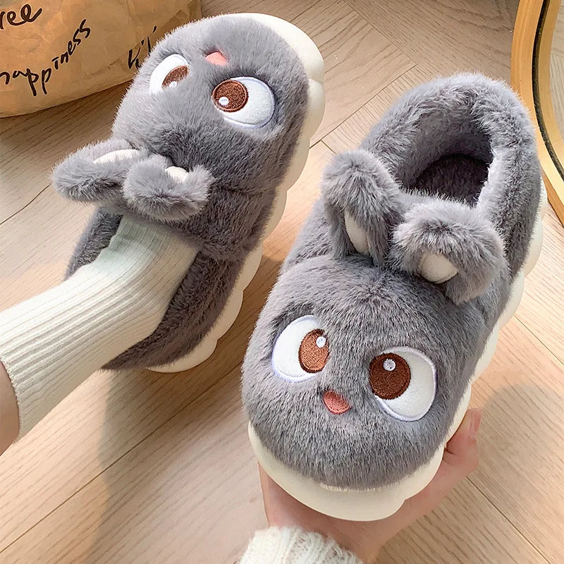 Women's Cotton Slippers Winter Indoor Home Warm and Velvet Household Parent-Child Wool Cotton Shoes Women Wear Outside Winter