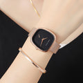 Local Shipping Women Watch With Stainless Steel Mesh Strap 34mm Rose Gold Dial Oval Clock Creative Timing - Visuel 7 | SAMAG