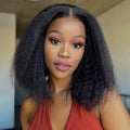 Transparent Kinky Straight Lace Front Wigs Pre Plucked Yaki 13x4 Short Bob Human Hair Wigs For Woman Natural Lace Closure Bob Wi
