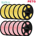 SUNLU PETG 3D Filament 1KG Biodegradable 1.75MM 10Rolls Bright Color Good Toughness Excellent Acid Alkali Weather Resistance