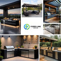 Professional Waterproof Aluminum Outdoor Kitchen Cabinets BBQ Pod Flame Tamer Safety Storage Durable for Cuisine Use Customize