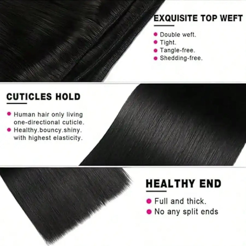 Straight Human Hair Bundles 38 40 Inch Unprocessed Brazilian Virgin Hair 1/3/4 Bundles Extensions for Black Women Natural Color
