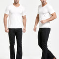 Mens Winter Stretch Denim Jeans Thicken Warm Pants Slim Slightly Flare Trousers Boot Cut Fit Polar Fleece Jeans