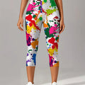 Women's Capri Pants Leggings, Watercolor Print Tights | SAMAG