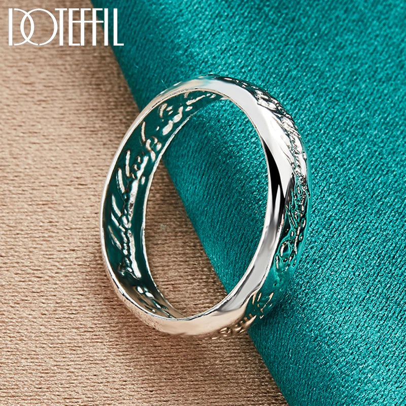 DOTEFFIL 925 Sterling Silver Mageweave Sculpture Ring For Wedding Engagement Party Jewelry