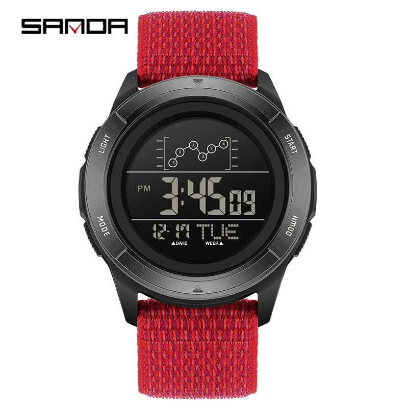 SANDA 2198 Timing Men's Electronic Watch Outdoor Climbing Sports Waterproof LED Large Dial Alarm Clock - Visuel 13 | SAMAG