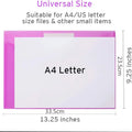 10/5pcs A4 Folders Plastic Envelopes Clear File Folder for Document Poly File with Label Pocket Snap Button for Office Organizer