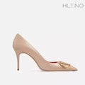 HLTINO Fashion Black Matte Finish High Heels with Buckle Women Classic Pumps Sexy Dress Shoes Party Stilettos for Spring Summer