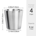Stainless Steel Cups 10oz 6oz Camping Mugs 4pcs Reusable Premium Metal Cup Double Wall Drinking Tumbler for BBQ Home Drink Tools