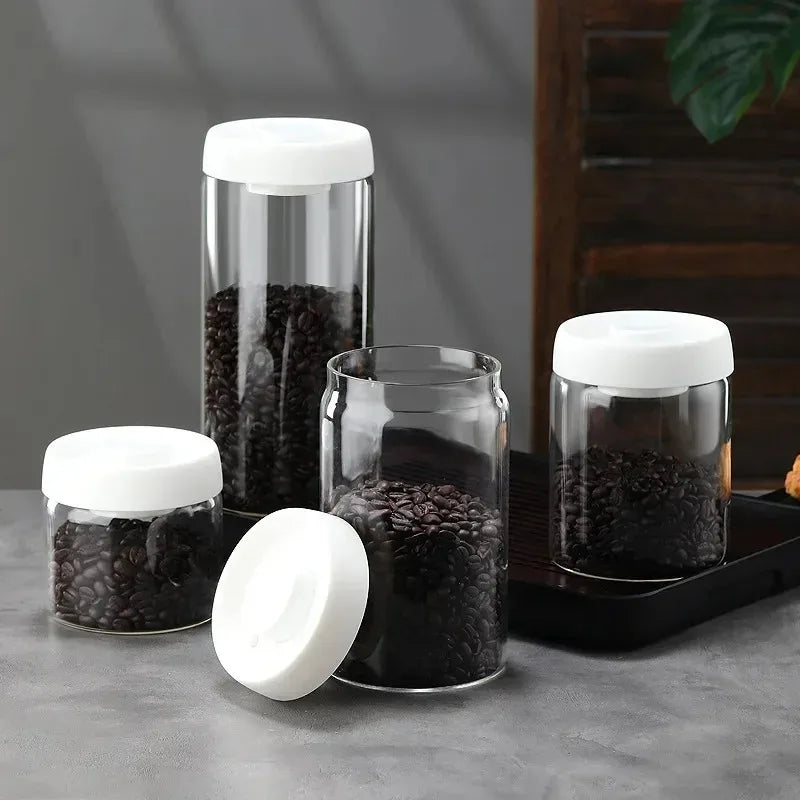 Manual Vacuum Sealed Coffee Jar High Borosilicate Glass - Visuel 3 | SAMAG