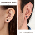 0.5 - 2ct Black Moissanite Stud Earrings for Women/Men S925 Sterling Silver Diamond Round Cut Wedding Fine - Visuel 6 | SAMAG