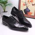 Men's Dress Shoes Leather Formal Business Oxford Derby Shoes Brogue Retro Dress Shoes for Men Wedding Fashion black Oxfords