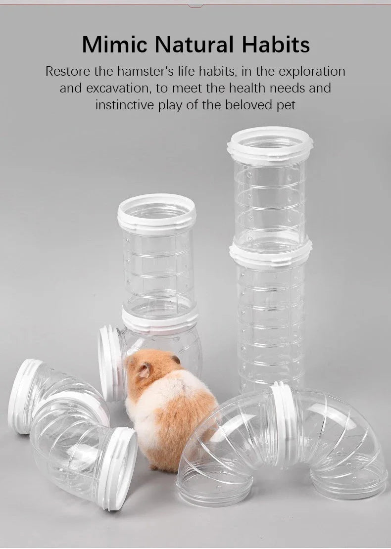 New Hamster Coop External Pipelines Can Be Randomly Spliced DIY Landscape Design Pipes Hamster Cage Modification Movement Tunnel