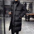 New Men's Down Jacket Mid Length Warm Standing Collar Cotton Jacket Winter Fashion Casual Men's Street Clothing Size 5XL-M