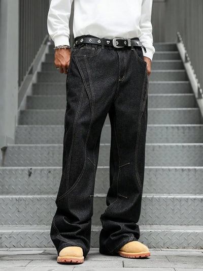 Men's Fashion Trend Casual Patchwork Distressed Flared | SAMAG