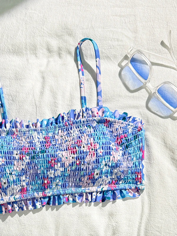 Ruffle Floral Printe Bikini Set Women Swimsuit Two-Piece | SAMAG