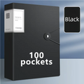 A4 Display Paper File Folder 40/60/100 Pockets Document Organizer with Snap Closure Office School Stationery