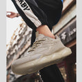 Men's Sports Shoes Trendy Flat Heel Low-top Soft-soled Round Toe Lace-up Large Size New High-quality Solid Color Running Shoes