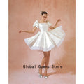Cinderella Prom Dresses Square Neck Layering Evening Dress Princess Short Puff Sleeves Wedding Party Dress Customized