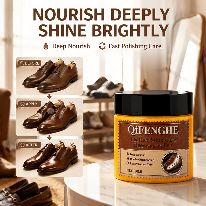 Leather Shoe Care Beeswax Cream Deep Hydrate Dull Footwear Produce Long Lasting Shine Fast Buffing Leather Renovate Polish
