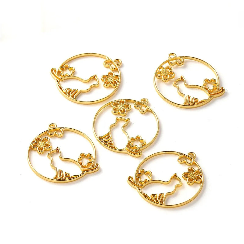 5pcs Cat Border Mold Resin Silicone Geometric Hollow Metal Frame Bezel Epoxy Pendant For DIY Jewelry - Visuel 9 | SAMAG