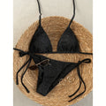 Sexy plain beads micro bikinis sets two pieces thong | SAMAG